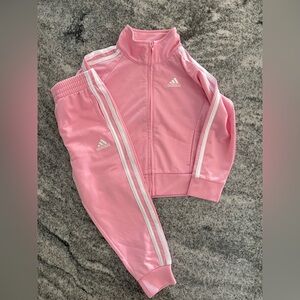 Adidas Pink and White Tracksuit